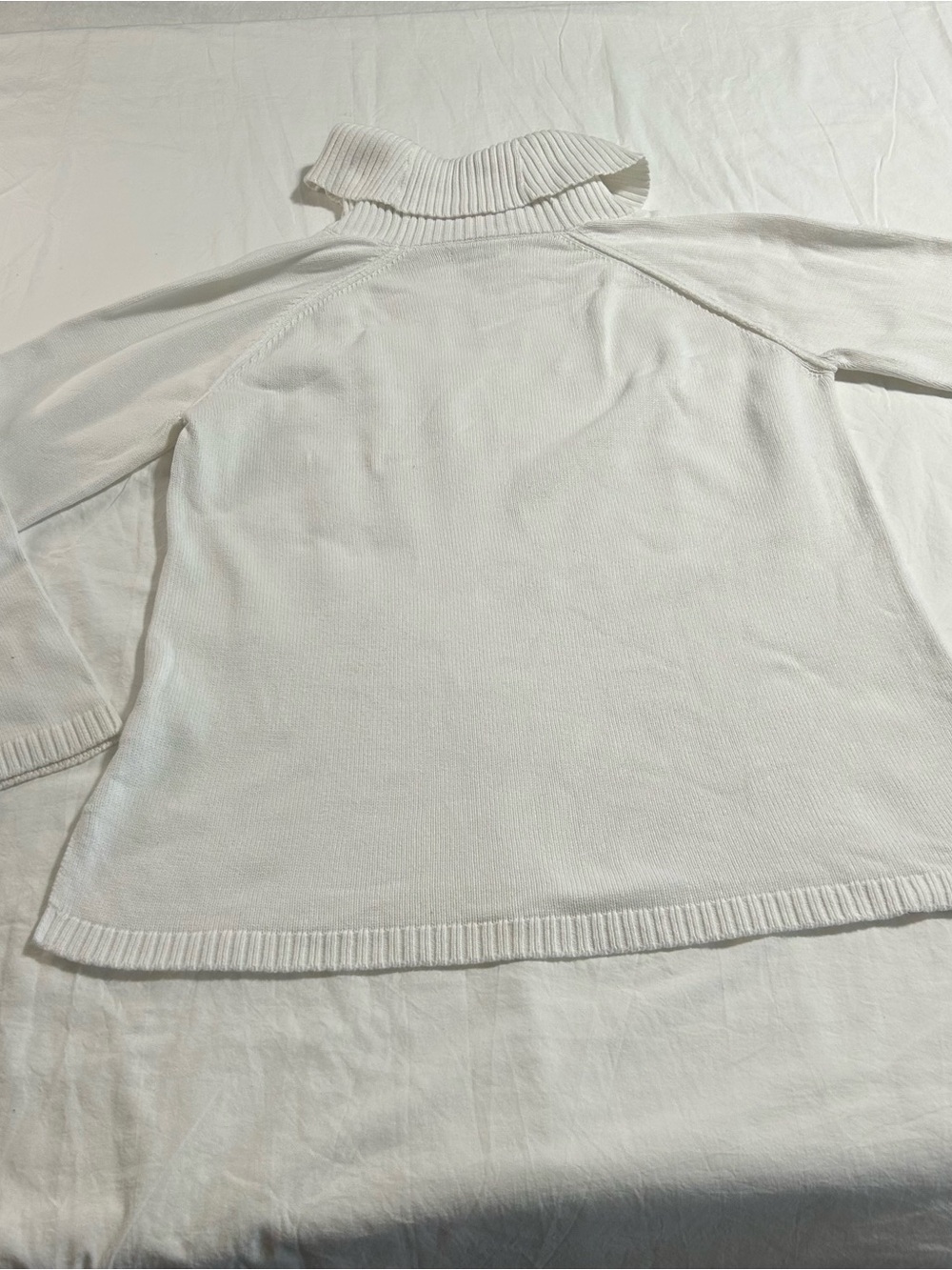 Kim Rogers White Cotton Turtleneck Sweater XL Classic Minimalist Cozy - Picture 4 of 7